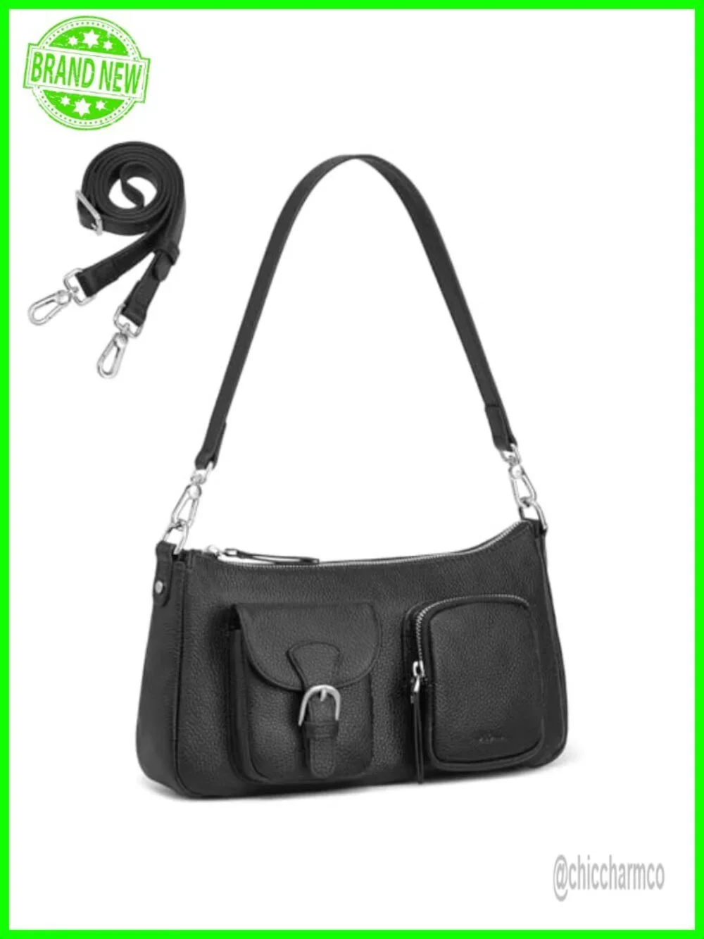 S-ZONE Leather Hobo Bag Crossbody Shoulder Purse Handbag